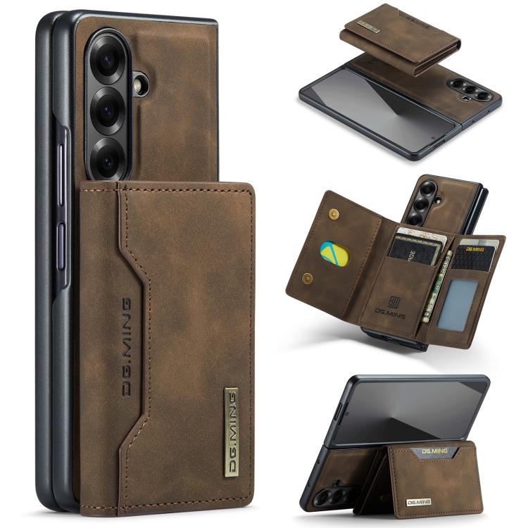 DG.MING Serie M2 Custodia ibrida magnetica per telefono con scomparto multi-carta a 3 ante e cordino lungo, For Galaxy Z Fold8 Ultra 5G, For Galaxy Z Flip8 5G, For Galaxy Z Fold7 5G, For Samsung Galaxy Z Flip7 5G