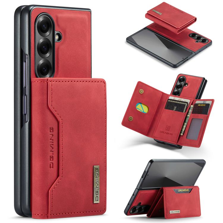 DG.MING Serie M2 Custodia ibrida magnetica per telefono con scomparto multi-carta a 3 ante e cordino lungo, For Galaxy Z Fold8 Ultra 5G, For Galaxy Z Flip8 5G, For Galaxy Z Fold7 5G, For Samsung Galaxy Z Flip7 5G