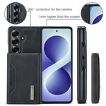 DG.MING Serie M2 Custodia ibrida magnetica per telefono con scomparto multi-carta a 3 ante e cordino lungo, For Galaxy Z Fold8 Ultra 5G, For Galaxy Z Flip8 5G, For Galaxy Z Fold7 5G, For Samsung Galaxy Z Flip7 5G