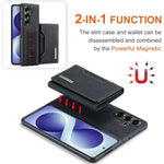 DG.MING Serie M2 Custodia ibrida magnetica per telefono con scomparto multi-carta a 3 ante e cordino lungo, For Galaxy Z Fold8 Ultra 5G, For Galaxy Z Flip8 5G, For Galaxy Z Fold7 5G, For Samsung Galaxy Z Flip7 5G