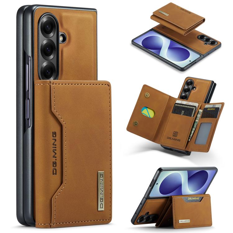 DG.MING Serie M2 Custodia ibrida magnetica per telefono con scomparto multi-carta a 3 ante e cordino lungo, For Galaxy Z Fold8 Ultra 5G, For Galaxy Z Flip8 5G, For Galaxy Z Fold7 5G, For Samsung Galaxy Z Flip7 5G