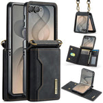 DG.MING Serie M2 Custodia ibrida magnetica per telefono con scomparto multi-carta a 3 ante e cordino lungo, For Galaxy Z Fold8 Ultra 5G, For Galaxy Z Flip8 5G, For Galaxy Z Fold7 5G, For Samsung Galaxy Z Flip7 5G
