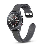 Cinturino di ricambio in pelle a trama piatta, For Samsung Galaxy Watch 3 41mm, For Samsung Galaxy Watch 3 45mm