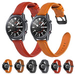 Cinturino di ricambio in pelle a trama piatta, For Samsung Galaxy Watch 3 41mm, For Samsung Galaxy Watch 3 45mm