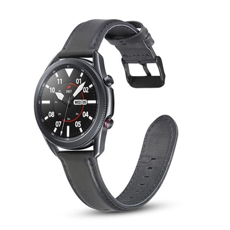 Cinturino di ricambio in pelle a trama piatta, For Samsung Galaxy Watch 3 41mm, For Samsung Galaxy Watch 3 45mm