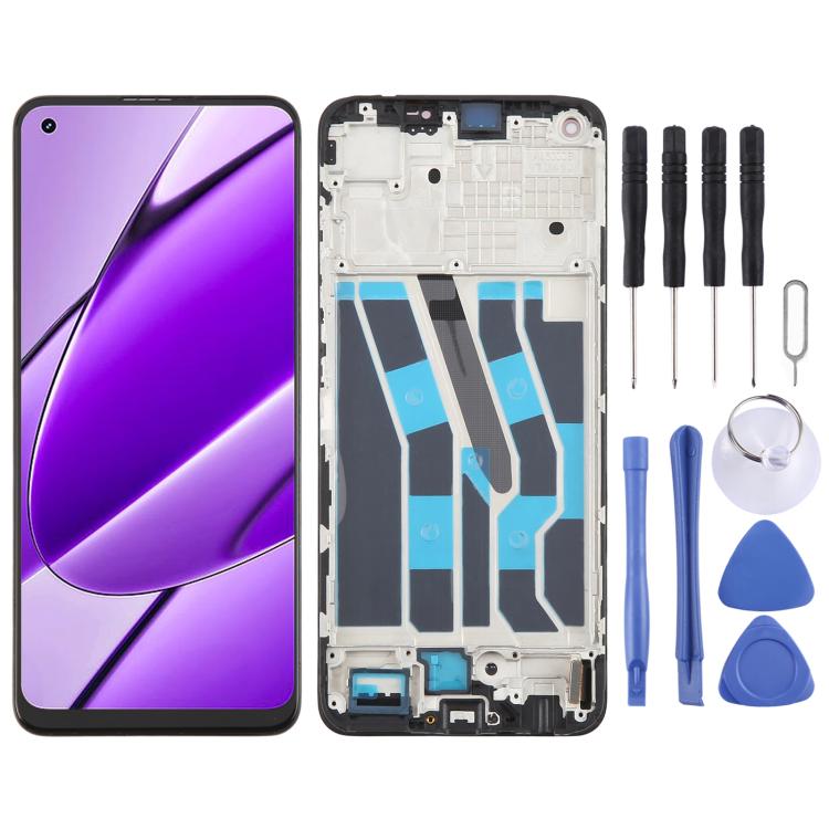 Gruppo completo di digitalizzatore per schermo OLED LCD con cornice, For Realme 12+ 5G RMX3867, For Realme 11 4G RMX3636