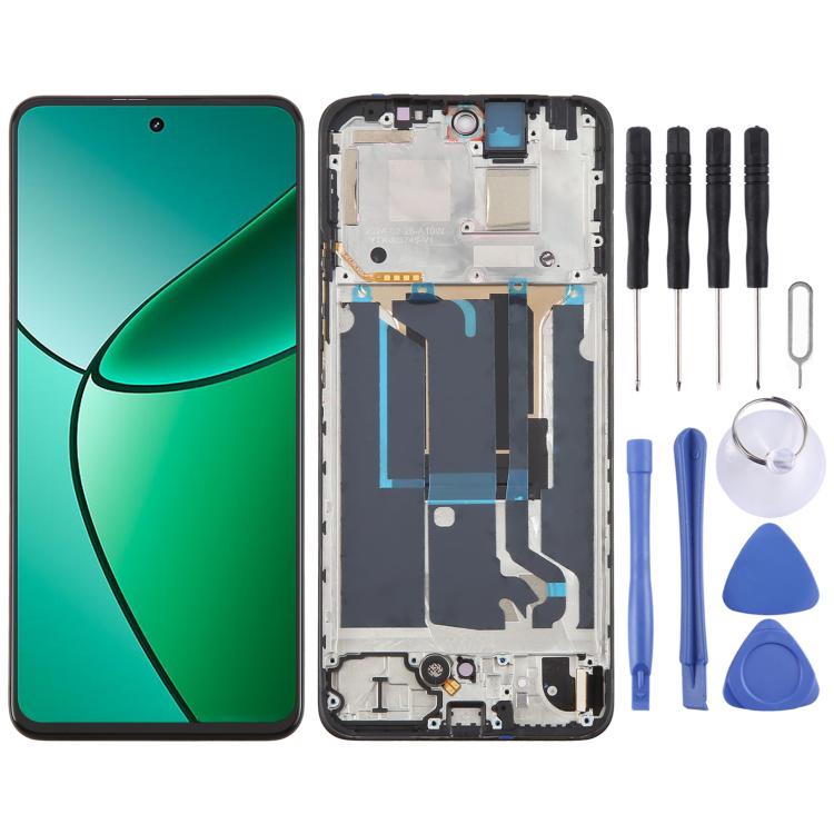 Gruppo completo di digitalizzatore per schermo OLED LCD con cornice, For Realme 12+ 5G RMX3867, For Realme 11 4G RMX3636
