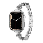 Cinturino per orologio xDfind con quadrifoglio e diamanti in metallo, For Apple Watch 42 / 44 / 45 / 46 / 49mm, For Apple Watch 38 / 40 / 41 / S10 42mm