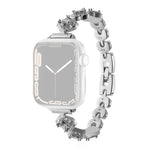 Cinturino per orologio xDfind con quadrifoglio e diamanti in metallo, For Apple Watch 42 / 44 / 45 / 46 / 49mm, For Apple Watch 38 / 40 / 41 / S10 42mm