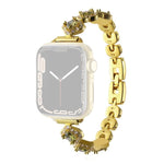 Cinturino per orologio xDfind con quadrifoglio e diamanti in metallo, For Apple Watch 42 / 44 / 45 / 46 / 49mm, For Apple Watch 38 / 40 / 41 / S10 42mm