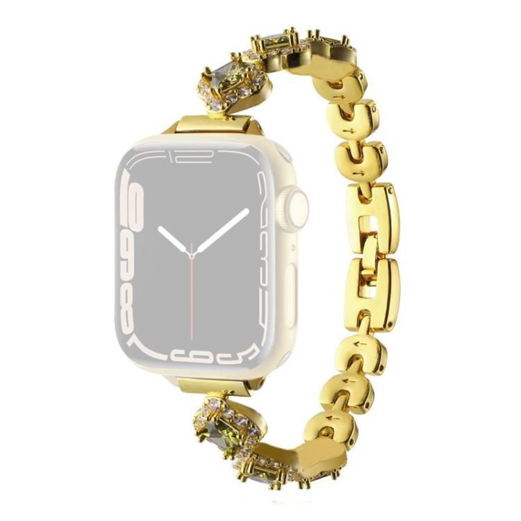 Cinturino per orologio xDfind con quadrifoglio e diamanti in metallo, For Apple Watch 42 / 44 / 45 / 46 / 49mm, For Apple Watch 38 / 40 / 41 / S10 42mm