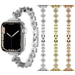 Cinturino per orologio xDfind con quadrifoglio e diamanti in metallo, For Apple Watch 42 / 44 / 45 / 46 / 49mm, For Apple Watch 38 / 40 / 41 / S10 42mm