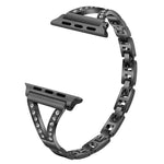 Cinturino per orologio xDfind in acciaio inossidabile con motivo a spina di pesce e diamanti, For Apple Watch 42 / 44 / 45 / 46 / 49mm, For Apple Watch 38 / 40 / 41 / S10 42mm