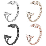 Cinturino per orologio xDfind in acciaio inossidabile con motivo a spina di pesce e diamanti, For Apple Watch 42 / 44 / 45 / 46 / 49mm, For Apple Watch 38 / 40 / 41 / S10 42mm