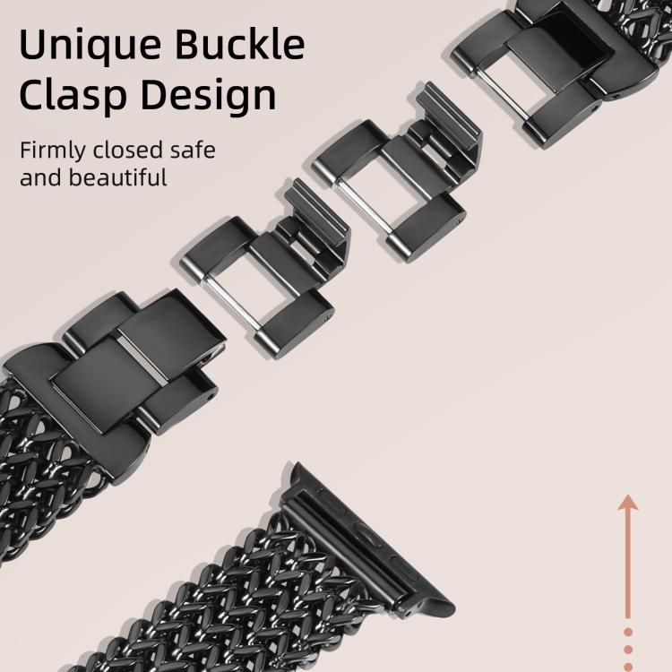 Cinturino per orologio xDfind in acciaio inossidabile intrecciato a spina di pesce, For Apple Watch 42 / 44 / 45 / 46 / 49mm, For Apple Watch 38 / 40 / 41 / S10 42mm