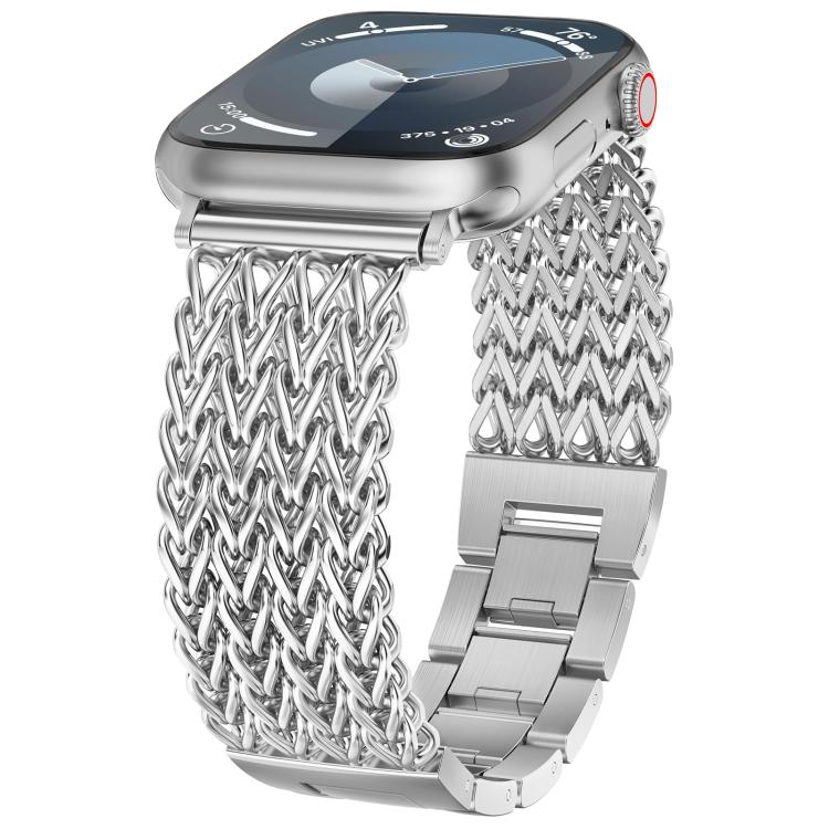 Cinturino per orologio xDfind in acciaio inossidabile intrecciato a spina di pesce, For Apple Watch 42 / 44 / 45 / 46 / 49mm, For Apple Watch 38 / 40 / 41 / S10 42mm