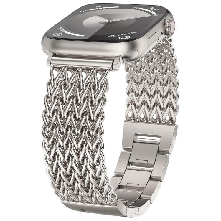 Cinturino per orologio xDfind in acciaio inossidabile intrecciato a spina di pesce, For Apple Watch 42 / 44 / 45 / 46 / 49mm, For Apple Watch 38 / 40 / 41 / S10 42mm