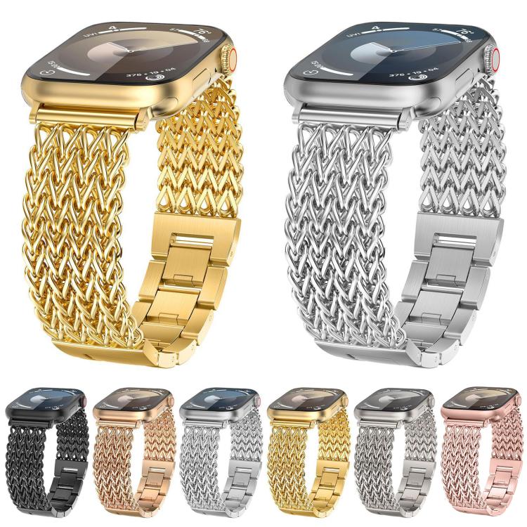 Cinturino per orologio xDfind in acciaio inossidabile intrecciato a spina di pesce, For Apple Watch 42 / 44 / 45 / 46 / 49mm, For Apple Watch 38 / 40 / 41 / S10 42mm