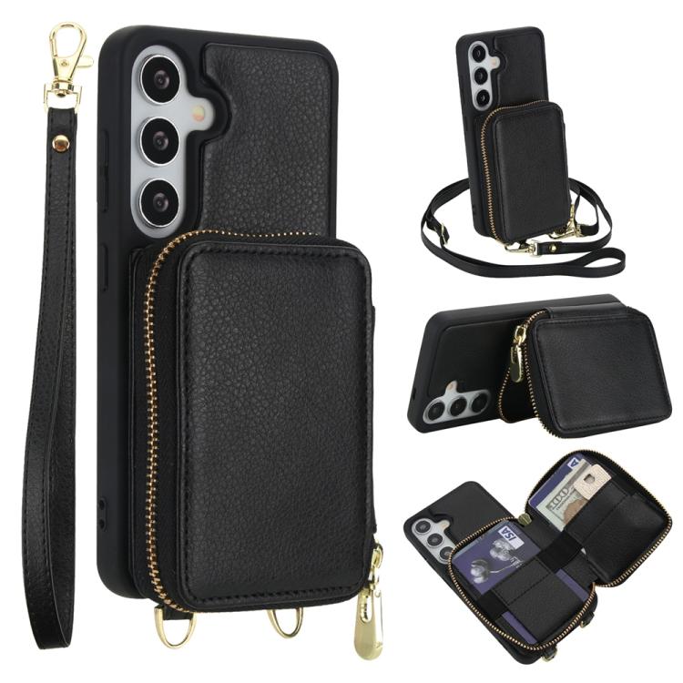 Borsa a tracolla con cerniera, protezione RFID, custodia per carte e telefono, For Samsung Galaxy S25 5G / S24 5G, For Samsung Galaxy S25+ 5G / S24+ 5G, For Samsung Galaxy S24 Ultra 5G, For Samsung Galaxy S22+ 5G