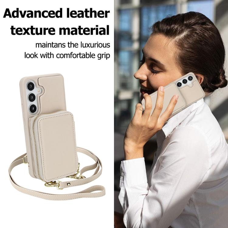Borsa a tracolla con cerniera, protezione RFID, custodia per carte e telefono, For Samsung Galaxy S25 5G / S24 5G, For Samsung Galaxy S25+ 5G / S24+ 5G, For Samsung Galaxy S24 Ultra 5G, For Samsung Galaxy S22+ 5G