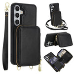 Borsa a tracolla con cerniera, protezione RFID, custodia per carte e telefono, For Samsung Galaxy S25 5G / S24 5G, For Samsung Galaxy S25+ 5G / S24+ 5G, For Samsung Galaxy S24 Ultra 5G, For Samsung Galaxy S22+ 5G