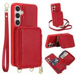 Borsa a tracolla con cerniera, protezione RFID, custodia per carte e telefono, For Samsung Galaxy S25 5G / S24 5G, For Samsung Galaxy S25+ 5G / S24+ 5G, For Samsung Galaxy S24 Ultra 5G, For Samsung Galaxy S22+ 5G