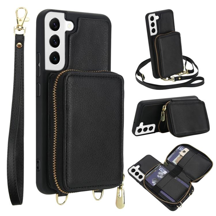 Borsa a tracolla con cerniera, protezione RFID, custodia per carte e telefono, For Samsung Galaxy S25 5G / S24 5G, For Samsung Galaxy S25+ 5G / S24+ 5G, For Samsung Galaxy S24 Ultra 5G, For Samsung Galaxy S22+ 5G