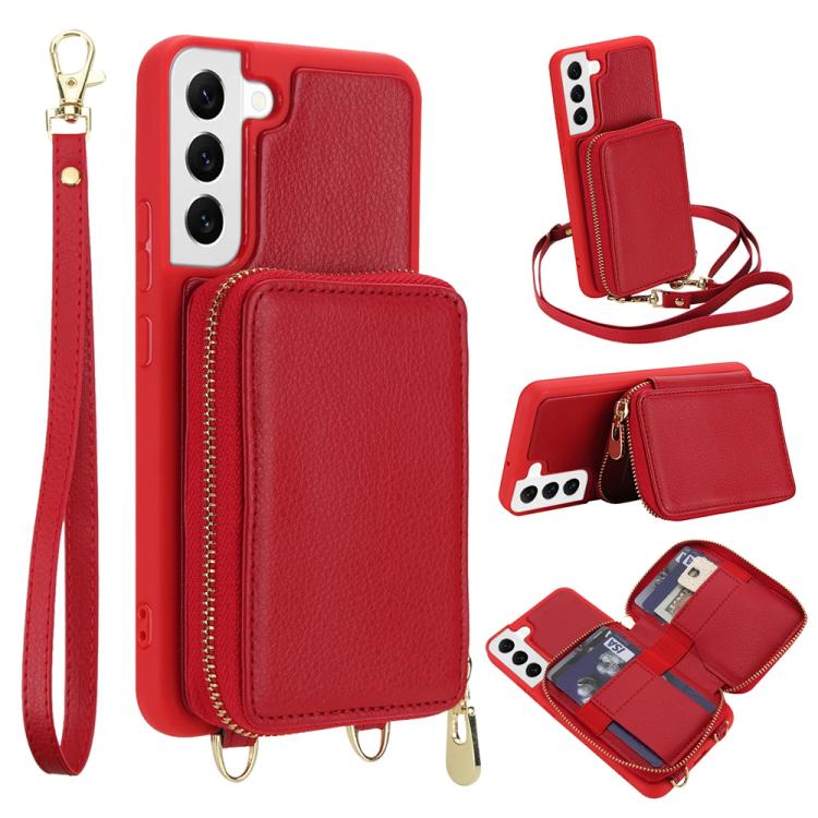 Borsa a tracolla con cerniera, protezione RFID, custodia per carte e telefono, For Samsung Galaxy S25 5G / S24 5G, For Samsung Galaxy S25+ 5G / S24+ 5G, For Samsung Galaxy S24 Ultra 5G, For Samsung Galaxy S22+ 5G