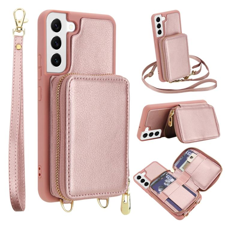 Borsa a tracolla con cerniera, protezione RFID, custodia per carte e telefono, For Samsung Galaxy S25 5G / S24 5G, For Samsung Galaxy S25+ 5G / S24+ 5G, For Samsung Galaxy S24 Ultra 5G, For Samsung Galaxy S22+ 5G