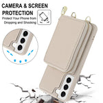 Borsa a tracolla con cerniera, protezione RFID, custodia per carte e telefono, For Samsung Galaxy S22 5G