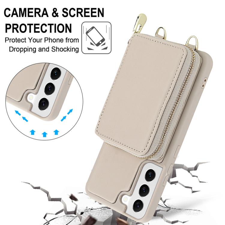 Borsa a tracolla con cerniera, protezione RFID, custodia per carte e telefono, For Samsung Galaxy S22 5G