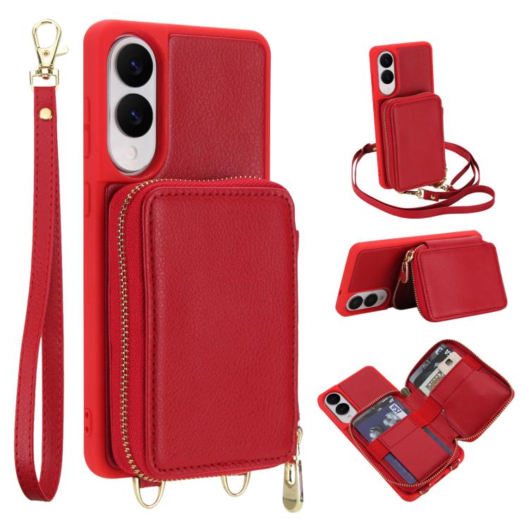Borsa a tracolla con cerniera, protezione RFID, custodia per carte e telefono, For Samsung Galaxy S26+ 5G, For Samsung Galaxy S26 Ultra 5G, For Samsung Galaxy S26 5G, For Samsung Galaxy S25 FE 5G