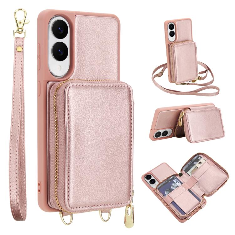 Borsa a tracolla con cerniera, protezione RFID, custodia per carte e telefono, For Samsung Galaxy S26+ 5G, For Samsung Galaxy S26 Ultra 5G, For Samsung Galaxy S26 5G, For Samsung Galaxy S25 FE 5G