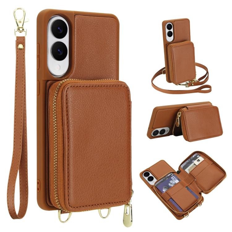 Borsa a tracolla con cerniera, protezione RFID, custodia per carte e telefono, For Samsung Galaxy S26+ 5G, For Samsung Galaxy S26 Ultra 5G, For Samsung Galaxy S26 5G, For Samsung Galaxy S25 FE 5G