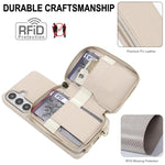 Borsa a tracolla con cerniera, protezione RFID, custodia per carte e telefono, For Samsung Galaxy S26+ 5G, For Samsung Galaxy S26 Ultra 5G, For Samsung Galaxy S26 5G, For Samsung Galaxy S25 FE 5G