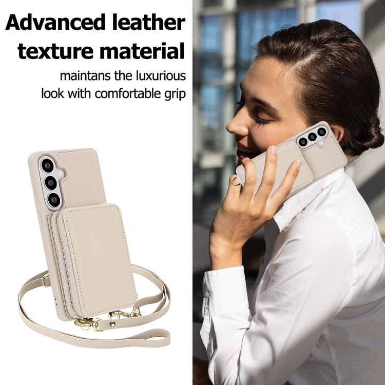Borsa a tracolla con cerniera, protezione RFID, custodia per carte e telefono, For Samsung Galaxy S26+ 5G, For Samsung Galaxy S26 Ultra 5G, For Samsung Galaxy S26 5G, For Samsung Galaxy S25 FE 5G