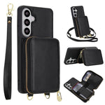 Borsa a tracolla con cerniera, protezione RFID, custodia per carte e telefono, For Samsung Galaxy S26+ 5G, For Samsung Galaxy S26 Ultra 5G, For Samsung Galaxy S26 5G, For Samsung Galaxy S25 FE 5G