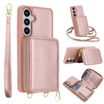 Borsa a tracolla con cerniera, protezione RFID, custodia per carte e telefono, For Samsung Galaxy S26+ 5G, For Samsung Galaxy S26 Ultra 5G, For Samsung Galaxy S26 5G, For Samsung Galaxy S25 FE 5G
