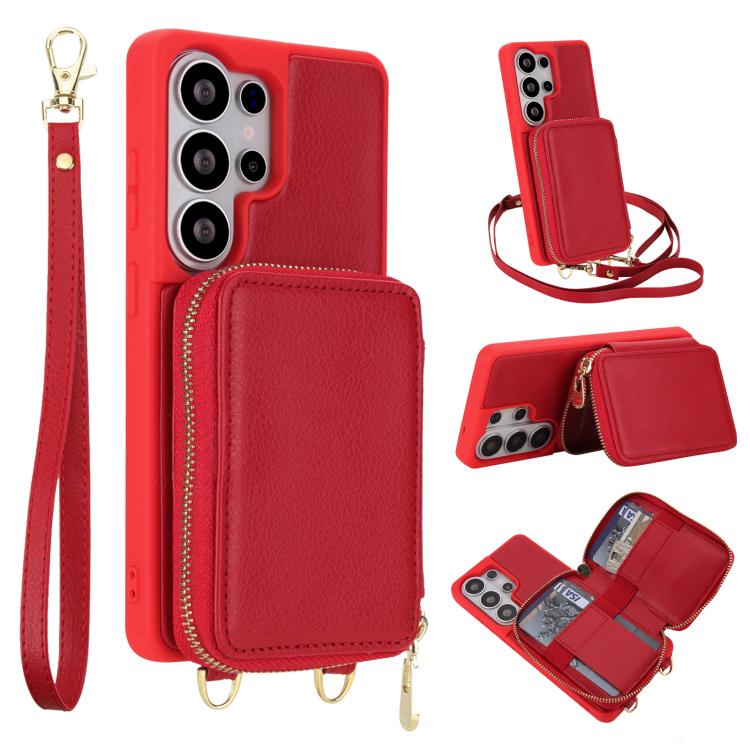 Borsa a tracolla con cerniera, protezione RFID, custodia per carte e telefono, For Samsung Galaxy S26+ 5G, For Samsung Galaxy S26 Ultra 5G, For Samsung Galaxy S26 5G, For Samsung Galaxy S25 FE 5G