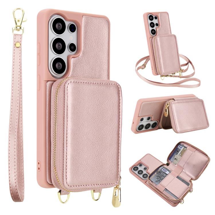 Borsa a tracolla con cerniera, protezione RFID, custodia per carte e telefono, For Samsung Galaxy S26+ 5G, For Samsung Galaxy S26 Ultra 5G, For Samsung Galaxy S26 5G, For Samsung Galaxy S25 FE 5G