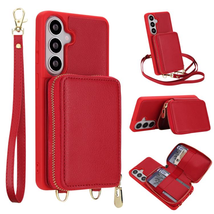 Borsa a tracolla con cerniera, protezione RFID, custodia per carte e telefono, For Samsung Galaxy S26+ 5G, For Samsung Galaxy S26 Ultra 5G, For Samsung Galaxy S26 5G, For Samsung Galaxy S25 FE 5G