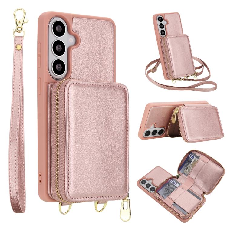 Borsa a tracolla con cerniera, protezione RFID, custodia per carte e telefono, For Samsung Galaxy S26+ 5G, For Samsung Galaxy S26 Ultra 5G, For Samsung Galaxy S26 5G, For Samsung Galaxy S25 FE 5G