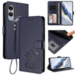 Custodia per telefono in pelle con ciondolo a forma di gatto e cuore in rilievo, completa di cinturino da polso., For Samsung Galaxy S25 FE 5G, For Samsung Galaxy S25 Edge 5G