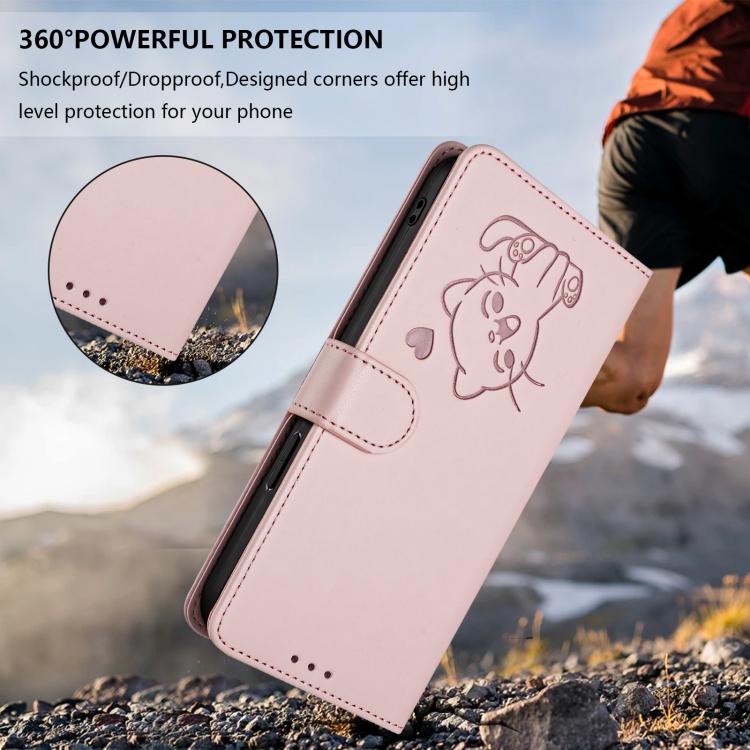 Custodia per telefono in pelle con ciondolo a forma di gatto e cuore in rilievo, completa di cinturino da polso., For Samsung Galaxy S21 5G, For Samsung Galaxy S21+ 5G