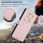 Custodia per telefono in pelle con ciondolo a forma di gatto e cuore in rilievo, completa di cinturino da polso., For Samsung Galaxy A56 / A36 5G, For Samsung Galaxy A05 / M05 4G