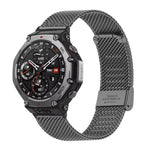 Cinturino per orologio in acciaio inossidabile con fibbia a maglia fine., For Amazfit T-Rex Pro