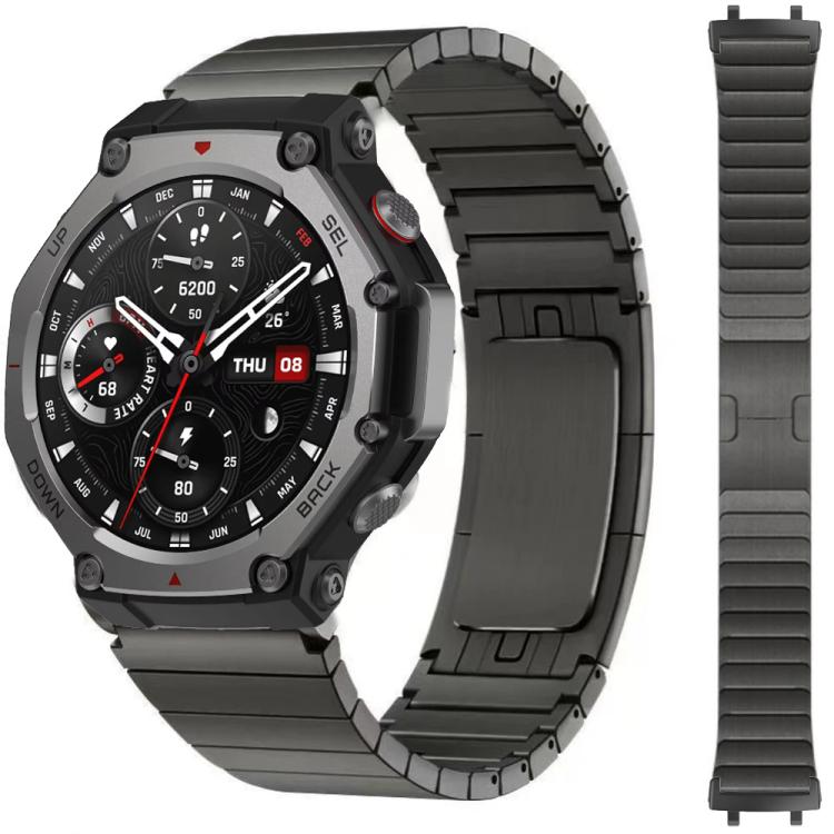 Cinturino per orologio in lega di titanio staccabile con un lato a perline, For  Amazfit T-Rex 3, For  Amazfit T-Rex 2, For Amazfit T-Rex Pro