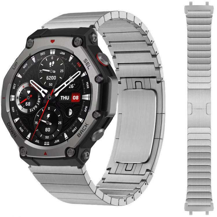 Cinturino per orologio in lega di titanio staccabile con un lato a perline, For  Amazfit T-Rex 3, For  Amazfit T-Rex 2, For Amazfit T-Rex Pro