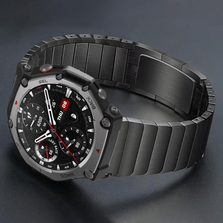 Cinturino per orologio in lega di titanio staccabile con un lato a perline, For  Amazfit T-Rex 3, For  Amazfit T-Rex 2, For Amazfit T-Rex Pro