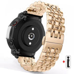 Cinturino per orologio in acciaio inossidabile con fibbia a farfalla e sette perline, For  Amazfit T-Rex 3, For  Amazfit T-Rex 2